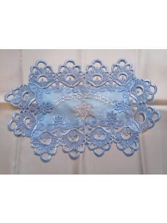 Blue, oval with lace, 45x30 cm 